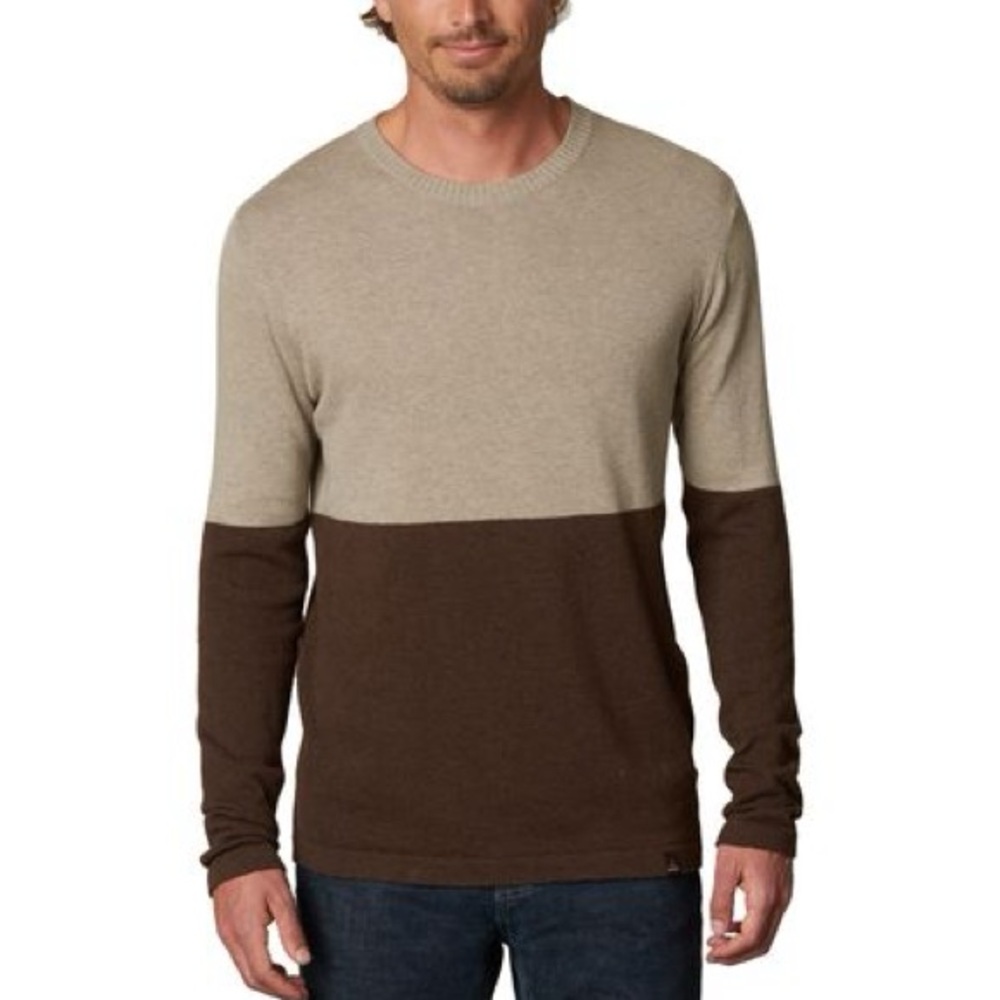 PrAna Two-Tone Brown Sweater Colorblock Size XL